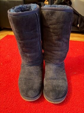 UGG Classic Tall Boots - Navy Blue Suede